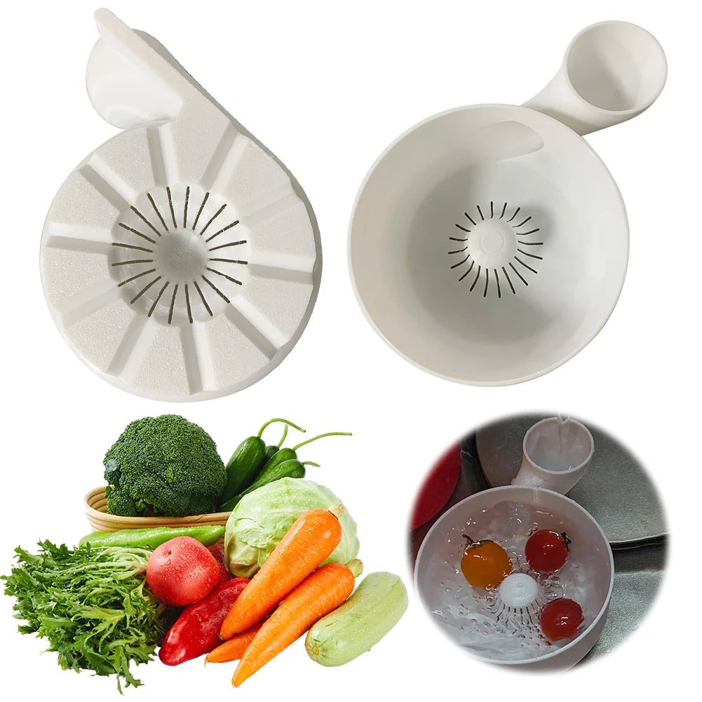 Portable Fruit Wash Bowl Vegetable Washer Automatic Vegetable and Fruit Washer for Home Kitchen Outdoor Picnics